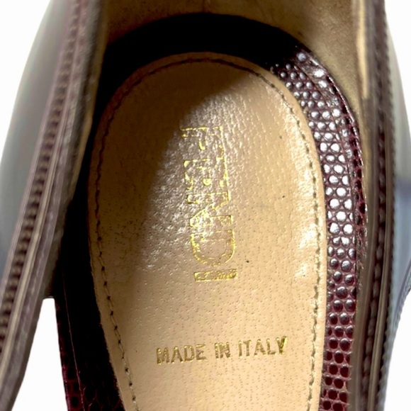 FENDI Peeptoe Platform Leather Oxford Ankle Boots - Picture 9 of 10